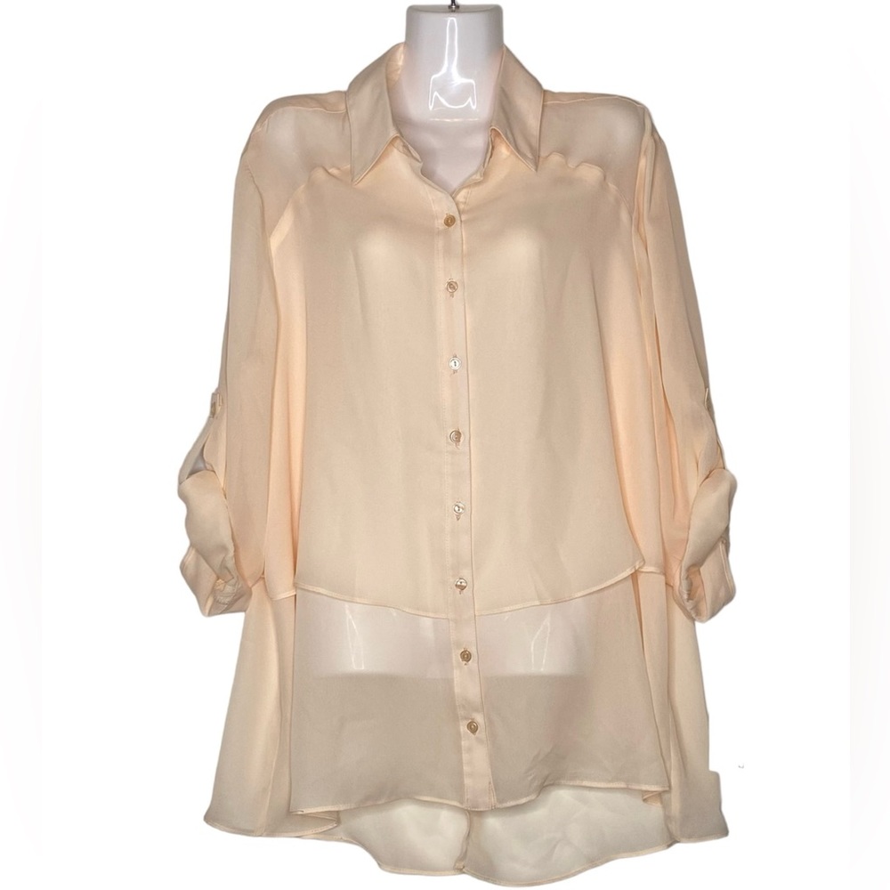 Sami & Jo Women’s Soft Peach Blouse  Sz‎ 2X
